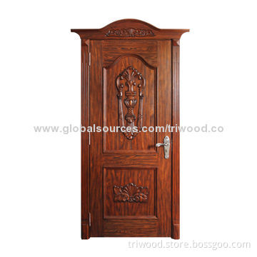 Interior Door with Curved MDF Panel and Eco-friendly Stain and Varnish